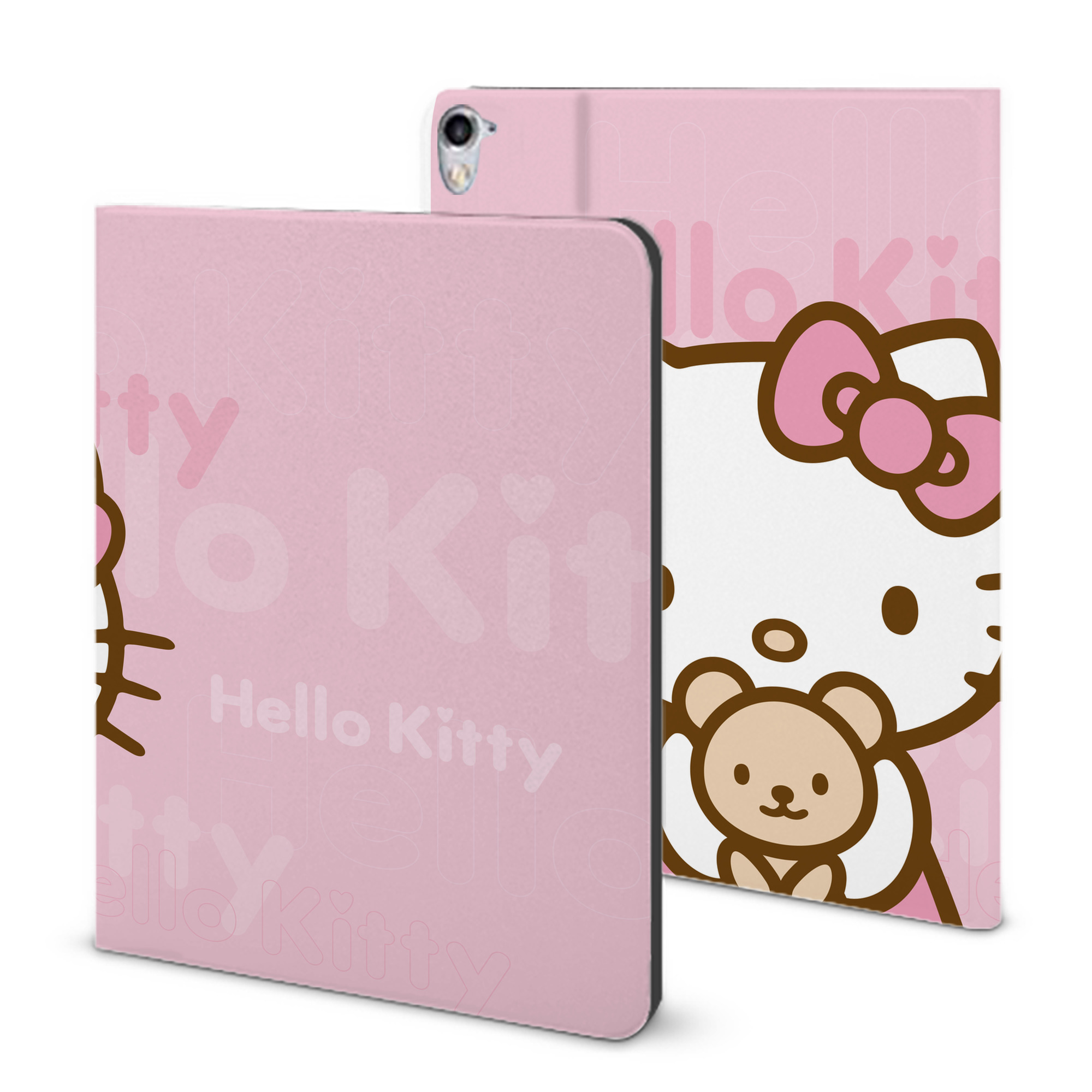 （画像用） Hello Kitty ハローキティ IPad ケース ブック型 PUレザー TPU 耐衝撃 軽量 薄型 ペン収納なし 全面保護 IPad 各モデル対応